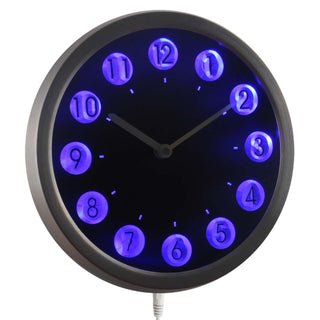 ADVPRO 3D Engraved Neon Sign LED Wall Clock nc0709 - Blue