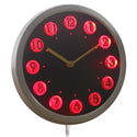 ADVPRO 3D Engraved Neon Sign LED Wall Clock nc0709 - Red