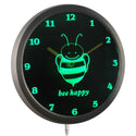 ADVPRO Bee Children Room Neon Sign LED Wall Clock nc0711 - Green