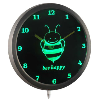 ADVPRO Bee Children Room Neon Sign LED Wall Clock nc0711 - Green