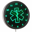 ADVPRO EMS Paramedic Neon Sign LED Wall Clock nc0713 - Green