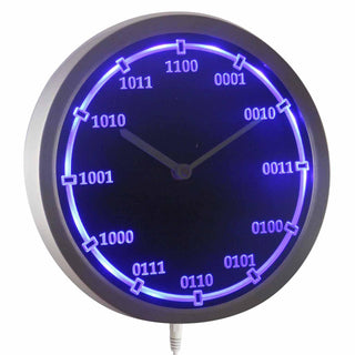 ADVPRO Binary Index Neon Sign LED Wall Clock nc0714 - Blue