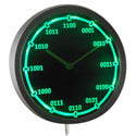 ADVPRO Binary Index Neon Sign LED Wall Clock nc0714 - Green