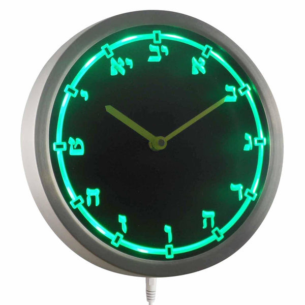AdvPro - Hebrew Numbers Jewish Temple School Neon Sign LED Wall Clock nc0715 - Neon Clock