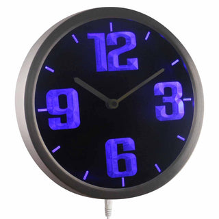 ADVPRO Huge Number 3D Engraved Neon Sign LED Wall Clock nc0716 - Blue
