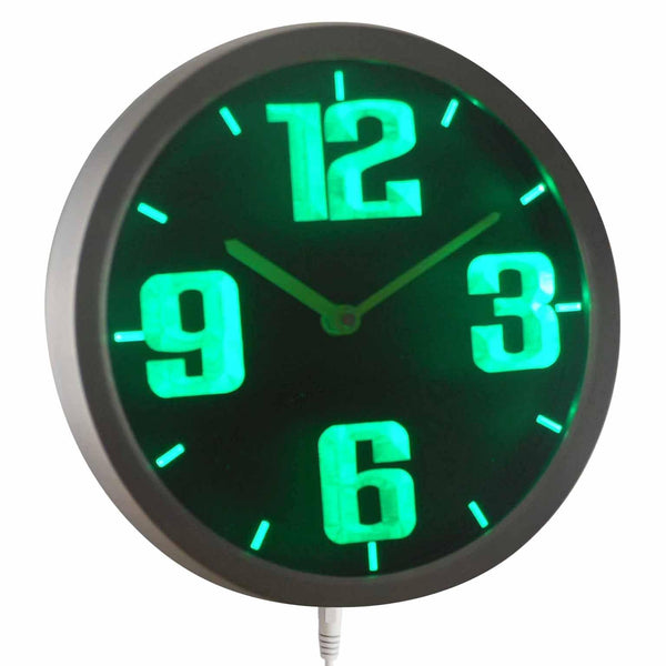 ADVPRO Huge Number 3D Engraved Neon Sign LED Wall Clock nc0716 - Green