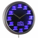 AdvPro - Coffee Time Neon Sign LED Wall Clock nc0718 - Neon Clock