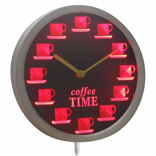 ADVPRO Coffee Time Neon Sign LED Wall Clock nc0718 - Red