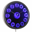 ADVPRO 8 Ball Billiards Cue Pool Game Room Bar Neon Sign LED Wall Clock nc0909 - Blue