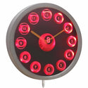 AdvPro - 8 Ball Billiards Cue Pool Game Room Bar Neon Sign LED Wall Clock nc0909 - Neon Clock