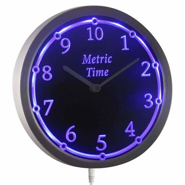 AdvPro - Metric TIME Neon Sign LED Wall Clock nc0910 - Neon Clock
