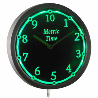 ADVPRO Metric TIME Neon Sign LED Wall Clock nc0910 - Green