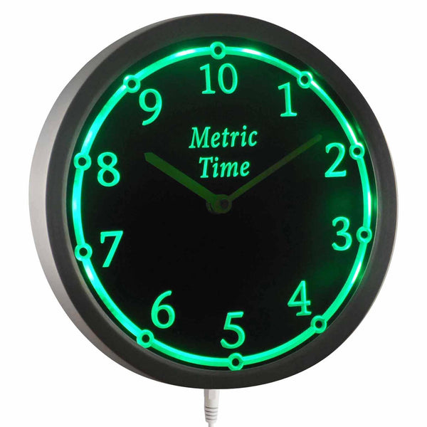 ADVPRO Metric TIME Neon Sign LED Wall Clock nc0910 - Green