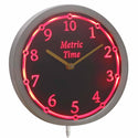 ADVPRO Metric TIME Neon Sign LED Wall Clock nc0910 - Red