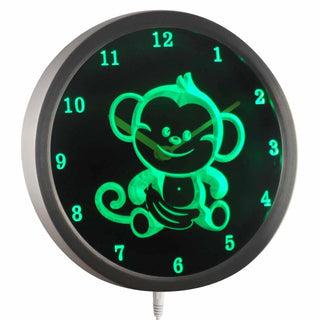 ADVPRO Monkey Neon Sign LED Wall Clock nc0911 - Green