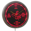 ADVPRO Avid Reader Book Worm Novels Neon Sign LED Wall Clock nc0912 - Red