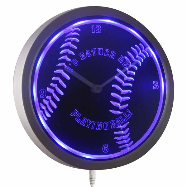 ADVPRO Baseball Sport Neon Sign LED Wall Clock nc0913 - Blue