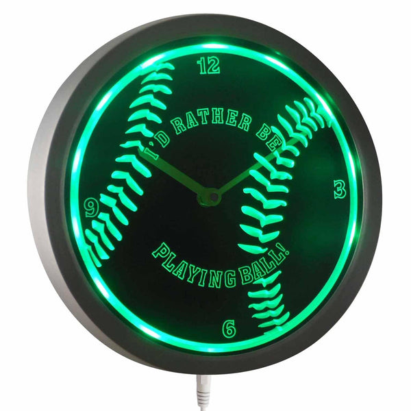 ADVPRO Baseball Sport Neon Sign LED Wall Clock nc0913 - Green