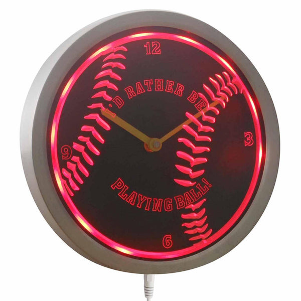 ADVPRO Baseball Sport Neon Sign LED Wall Clock nc0913 - Red