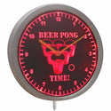AdvPro - Beer Pong Time Drinking Bar Beer Game Neon Sign LED Wall Clock nc0915 - Neon Clock