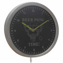 ADVPRO Beer Pong Time Drinking Bar Beer Game Neon Sign LED Wall Clock nc0915 - Multi-color