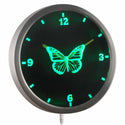 ADVPRO Butterfly Girl Kids Night Light Neon Sign LED Wall Clock nc0918 - Green