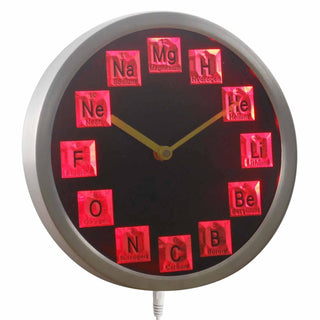 ADVPRO Chemical Elements Teacher Gift Neon Sign LED Wall Clock nc0919 - Red