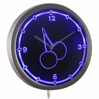 ADVPRO Cherries Kitchen Decor Neon Sign LED Wall Clock nc0920 - Blue