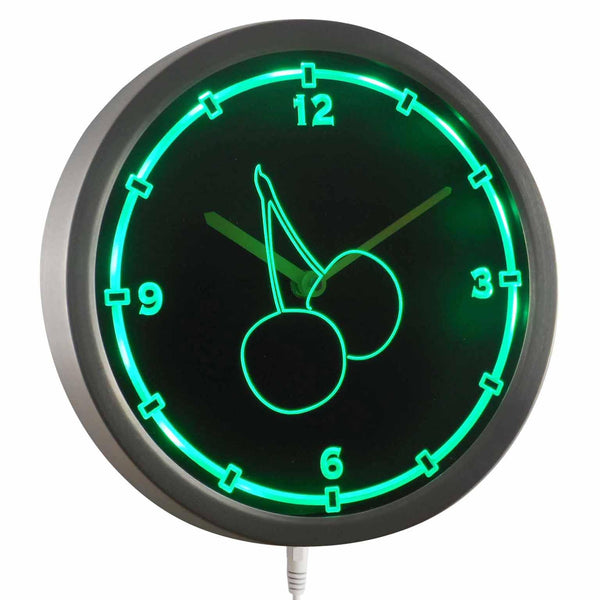 ADVPRO Cherries Kitchen Decor Neon Sign LED Wall Clock nc0920 - Green