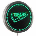 ADVPRO Cigars Smoke Decor Room Neon Sign LED Wall Clock nc0921 - Green