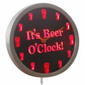 AdvPro - It's Beer O'Clock Bar Decor Neon Sign LED Wall Clock nc0923 - Neon Clock