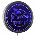 AdvPro - It's 5pm Somewhere Bar Beer Neon Sign LED Wall Clock nc0926 - Neon Clock
