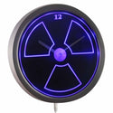 ADVPRO Radioactive Warning Neon Sign LED Wall Clock nc0927 - Blue