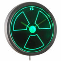 ADVPRO Radioactive Warning Neon Sign LED Wall Clock nc0927 - Green