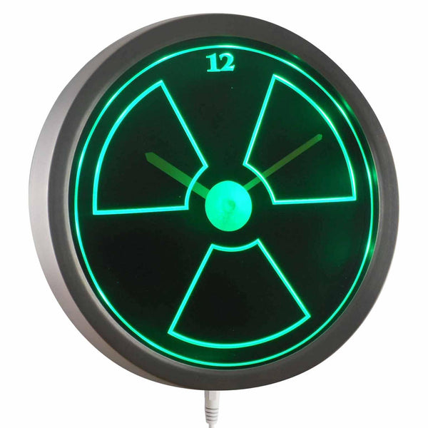 ADVPRO Radioactive Warning Neon Sign LED Wall Clock nc0927 - Green