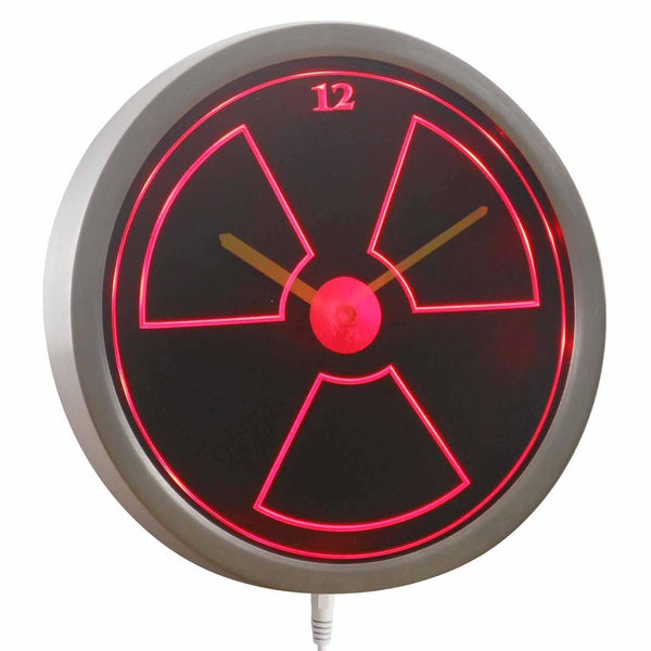 AdvPro - Radioactive Warning Neon Sign LED Wall Clock nc0927 - Neon Clock