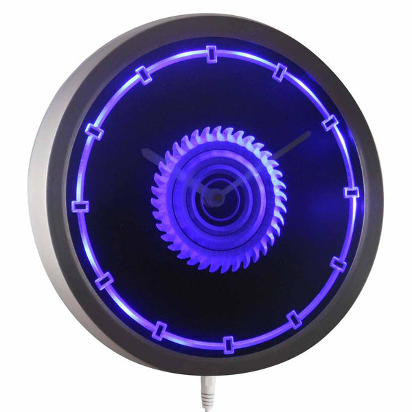 ADVPRO Circular Saw Blade Carpenter Gift Neon Sign LED Wall Clock nc0946 - Blue