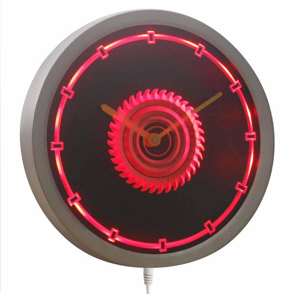 ADVPRO Circular Saw Blade Carpenter Gift Neon Sign LED Wall Clock nc0946 - Red