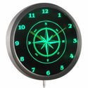 ADVPRO Compass Navigation Neon Sign LED Wall Clock nc0947 - Green