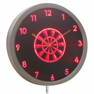 ADVPRO Dartboard Dart Game Room Bar Beer Neon Sign LED Wall Clock nc0948 - Red
