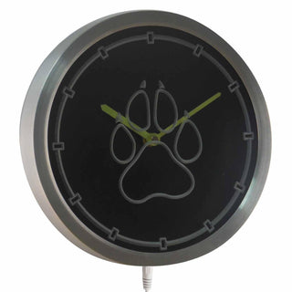 ADVPRO Dog Paw Print Pet Shop Neon LED Wall Clock nc0949 - Multi-color