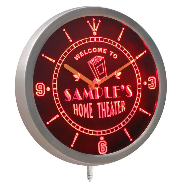 ADVPRO Home Theater Personalized Your Name Bar Beer Sign Neon LED Wall Clock ncph-tm - Red