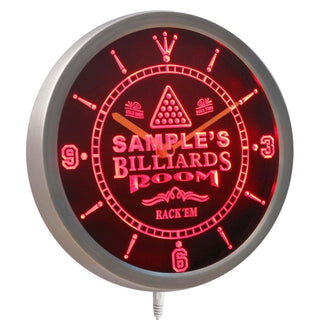 AdvPro - Billiards Bar Wall Clock ncpj-tm - Neon Clock