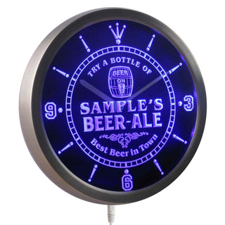 ADVPRO Beer Ale Personalized Your Name Bar Best in Town Neon Sign LED Wall Clock ncpn-tm - Blue