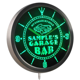 ADVPRO Garage Car Repair Personalized Your Name Bar Neon Sign LED Wall Clock ncpp-tm - Green