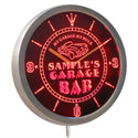 ADVPRO Garage Car Repair Personalized Your Name Bar Neon Sign LED Wall Clock ncpp-tm - Red