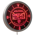ADVPRO Welcome Kitchen Personalized Your Name Beer Home Sign Neon LED Wall Clock ncps-tm - Red