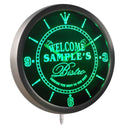 AdvPro - Bistro Welcome Personalized Your Beer Home Bar Sign Neon LED Wall Clock ncpt-tm - Neon Clock