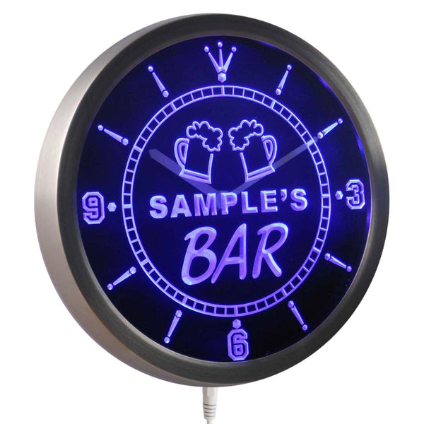 ADVPRO Beer Mug Bar Personalized Your Name Pub Sign Neon LED Wall Clock ncpv-tm - Blue