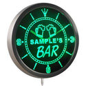 ADVPRO Beer Mug Bar Personalized Your Name Pub Sign Neon LED Wall Clock ncpv-tm - Green